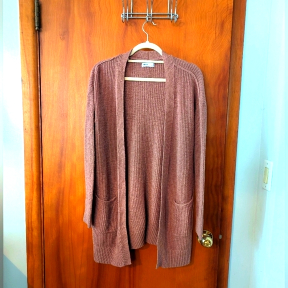 Cozy Brown Open-Front Cardigan Sweater